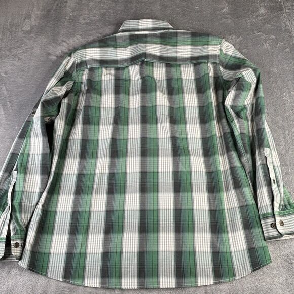 Eddie Bauer Shirt Mens L Green Vented Button L/S  Roll Tab Fishing Performance - Picture 3 of 15